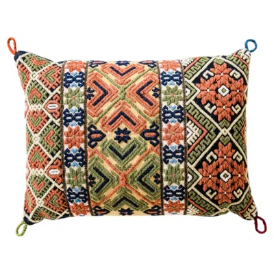 Pre-owned Craft And Folk Art Museum Antique Swedish Woven Pillow “krabbasnår” In Brown