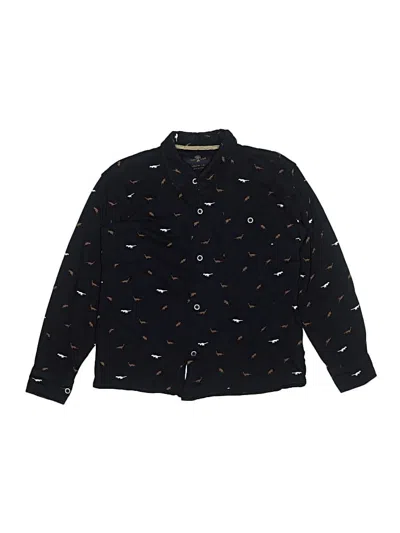 Pre-owned Craft + Flow Kids' Long Sleeve Button Down Shirt In Black