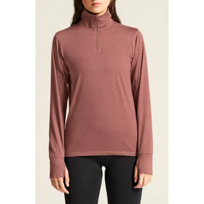 Craft Flow Quarter Zip Pullover In Brown