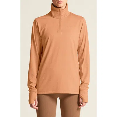 Craft Flow Quarter Zip Pullover In Brown