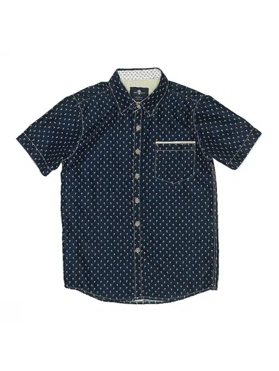 Pre-owned Craft + Flow Kids' Short Sleeve Button Down Shirt In Blue