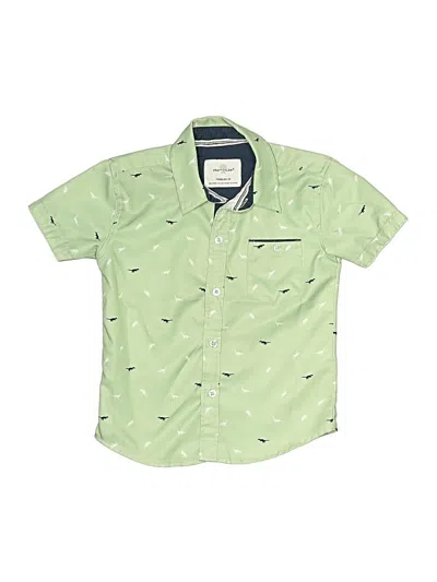 Pre-owned Craft + Flow Kids' Short Sleeve Button Down Shirt In Green