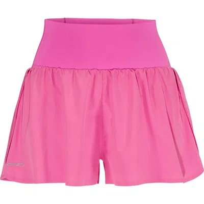 Craft Hypervent Pleated Wide Shorts In Pink