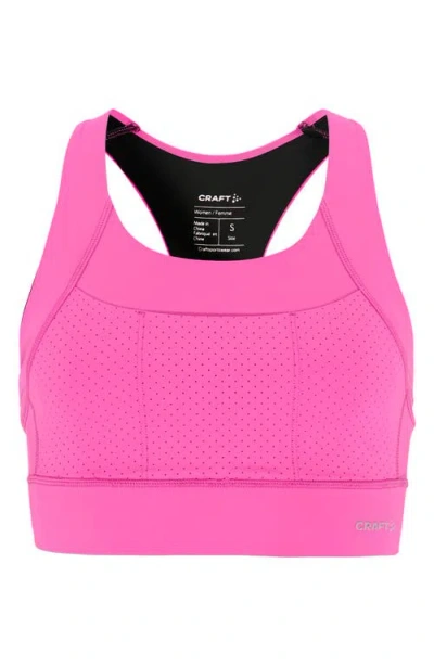 Craft Hypervent Pocket Sports Bra In Pink
