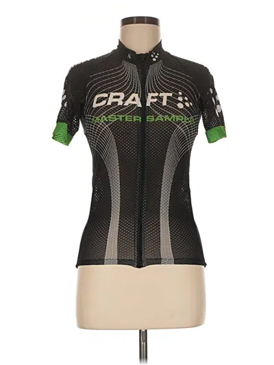 Pre-owned Craft Short Sleeve Top Green Mock Neckline Tops