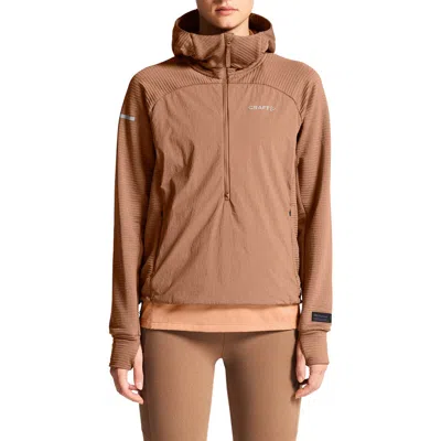 Craft Subz Jersey Half Zip Hoodie In Brown