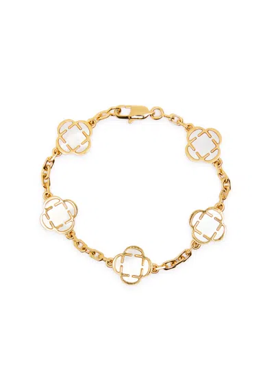 Craftd Clover Pearl 18kt Gold-plated Bracelet