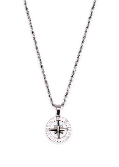Craftd North Star Rhodium-plated Necklace In Silver
