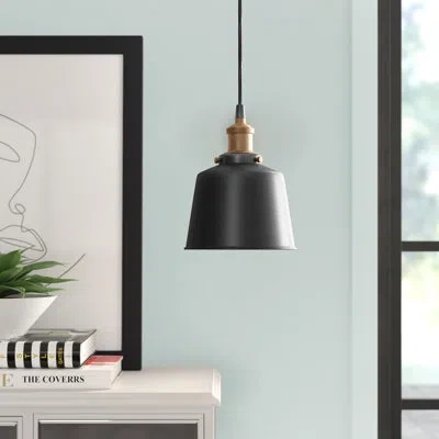 Craftmade 1 - Light Single Bell Pendant In Matte Black,patina Aged Brass