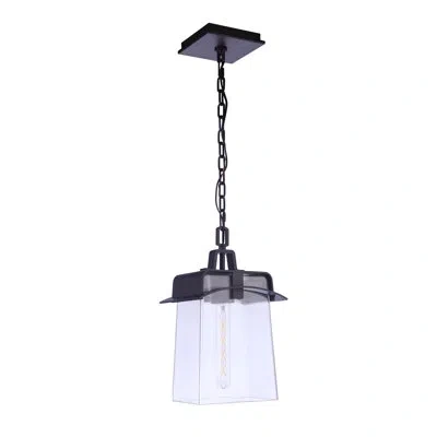Craftmade 1 - Light Single Square Pendant In Matte Black