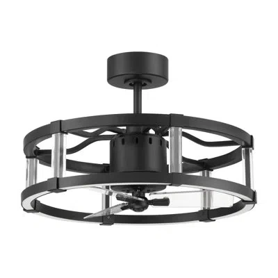 Craftmade 18" Alexis 3 - Blade Led Smart Caged Ceiling Fan With Remote Control And Light Kit Included In Black