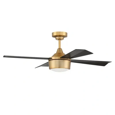 Craftmade 42" 4 - Blade Led Smart Standard Ceiling Fan With Remote Control And Light Kit In Satin Brass
