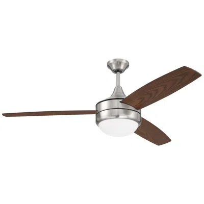 Craftmade 46" Phaze Ii Brushed Nickel Led Ceiling Fan W/ Walnut Blades