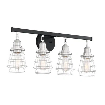 Craftmade 4-light Dimmable Vanity Light In Flat Black,brushed Polished Nickel,brushed Polished Nickel