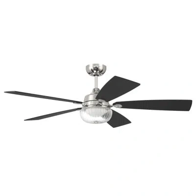Craftmade 52" 5 - Blade Led Standard Ceiling Fan With Remote Control And Light Kit Included In Polished Nickel