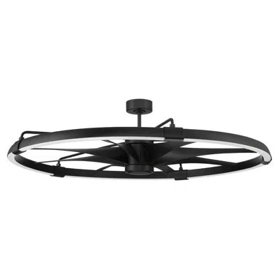 Craftmade 52" Axel Indoor/outdoor 8 - Blade Standard Ceiling Fan With Remote Control And Light Kit Included In Black