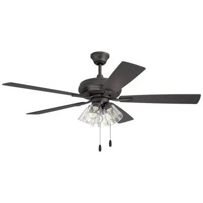 Craftmade 52" Ceiling Fan With Light Kit In Black