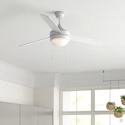 Craftmade 52" Phaze Energy Star 3 Blade 3 - Blade Propeller Ceiling Fan With Pull Chain And Light Kit Included In White