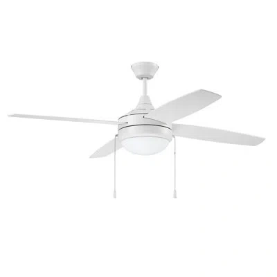 Craftmade 52" Phaze Energy Star 4 Blade 4 - Blade Standard Ceiling Fan With Pull Chain And Light Kit Included In White