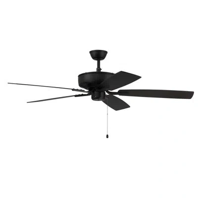 Craftmade 52" Pro Plus 52" Fan 5 - Blade Standard Ceiling Fan With Pull Chain In Flat Black