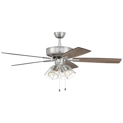 Craftmade 52" Pro Plus Fan With 4 Light Kit With Clear Glass And Blades