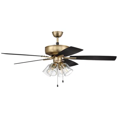 Craftmade 52" Pro Plus Satin Brass And Black Walnut Ceiling Fan