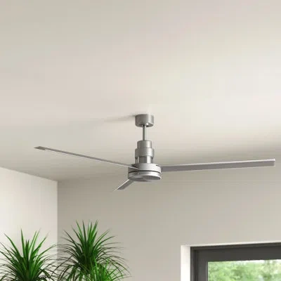 Craftmade 54" 3 - Blade Propeller Ceiling Fan With Remote Control In Brushed Polished Nickel