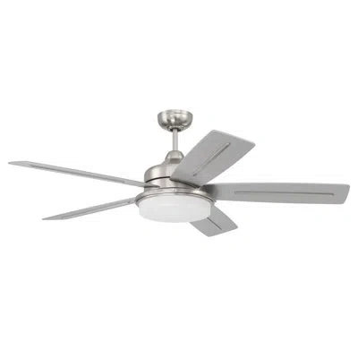 Craftmade 54" 5 - Blade Led Standard Ceiling Fan With Remote Control And Light Kit Included In Brushed Polished Nickel