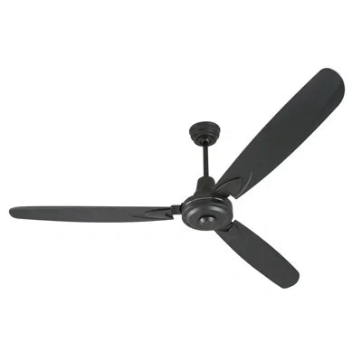 Craftmade 58" Velocity 3 - Blade Standard Ceiling Fan With Wall Control In Flat Black