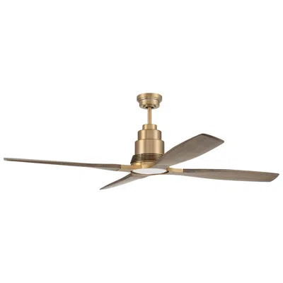 Craftmade 60"  Ricasso Driftwood Satin Brass Led Fan With Remote