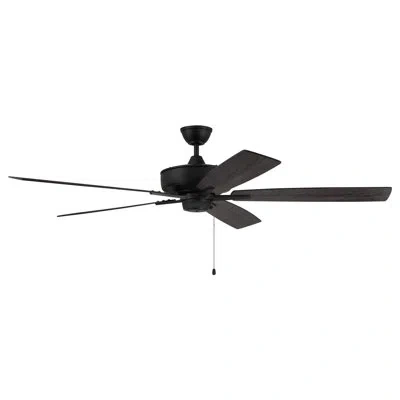 Craftmade 60" Super Pro 60" Fan 5 - Blade Standard Ceiling Fan With Pull Chain In Flat Black