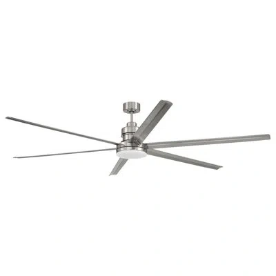 Craftmade 80" Ceiling Fan With Led Lights & Remote In Brushed Nickel