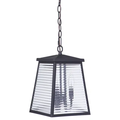 Craftmade Armstrong 12 3/4" High Black And Glass Outdoor Hanging Light