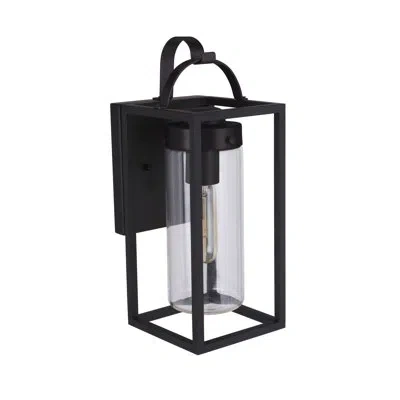 Craftmade Black Transparent Glass Outdoor Wall Latern