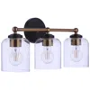 Craftmade Coppa 3 Light Vanity In Flat Black/satin Brass
