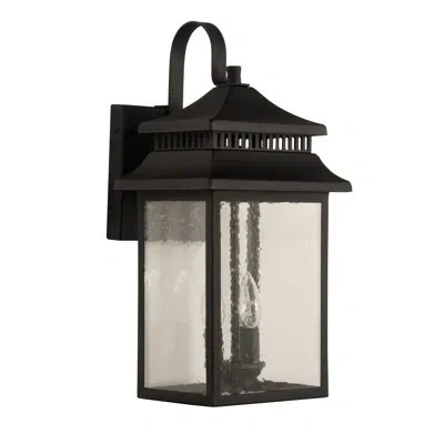 Craftmade Crossbend 3 - Bulb 20'' H Seeded Outdoor Wall Lantern In Matte Black