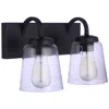 Craftmade Elsa 2 Light Vanity In Flat Black