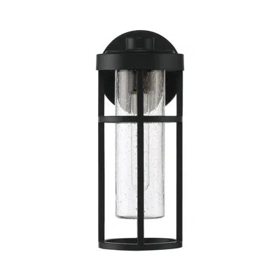 Craftmade Encompass Seeded Glass Outdoor Wall Lantern In Midnight