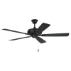 Craftmade Eos 52" Ceiling Fan With Pull Chain In Matte Black,gray Wood