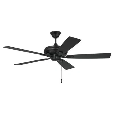 Craftmade Eos 52" Ceiling Fan With Pull Chain In Matte Black,gray Wood