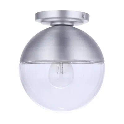 Craftmade Evie Outdoor Semi Flush Mount In Satin Aluminum