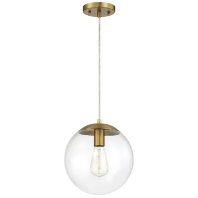 Craftmade Gaze 10" Wide Brass And Clear Glass Globe Pendant Light