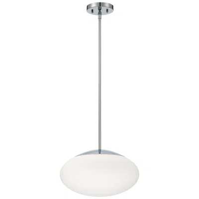 Craftmade Gaze 14" Wide Modern Nickel White Oval Glass Orb Pendant