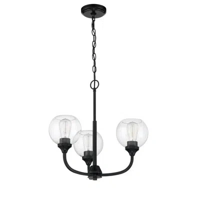 Craftmade Glenda 3 - Light Shaded Empire Chandelier In Black