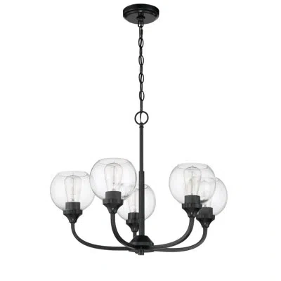 Craftmade Glenda 5 - Light Shaded Sphere Chandelier In Black