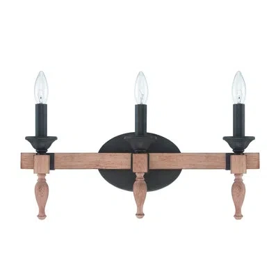 Craftmade Glenwood 21"w 3-light Aged Bronze And Distressed Oak Finish Bathroom Vanity Light Fixture In Brown