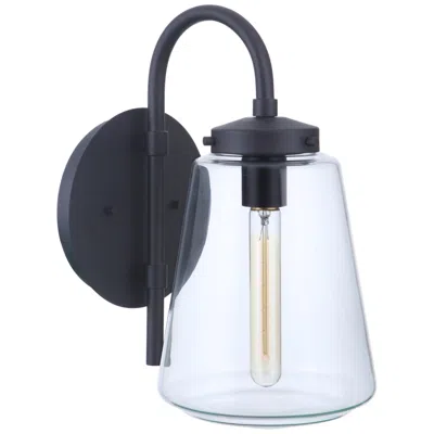 Craftmade Laclede 15" High Midnight Black And Glass Outdoor Wall Light