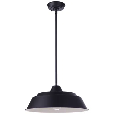 Craftmade Landmark 15" Wide Black Finish Industrial Dome Pendant
