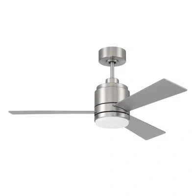 Craftmade Mccoy 3-blade 42" Ceiling Fan With Optional Led Light Kit & Hard Wired, 4 Speed Control In Brushed Nickel
