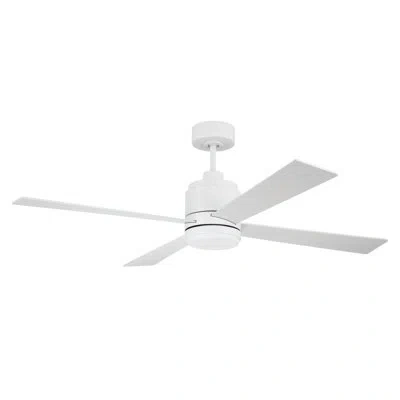 Craftmade Mccoy 4-blade 52" Ceiling Fan With Optional Led Light Kit & Hard Wired, 4 Speed Control In White
